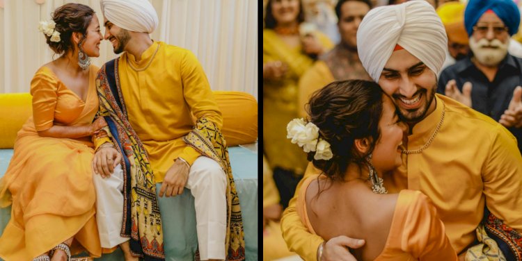 Captivating Couple Neha Kakkar and Rohanpreet Singh Twin In Yellow For Their Haldi ceremony